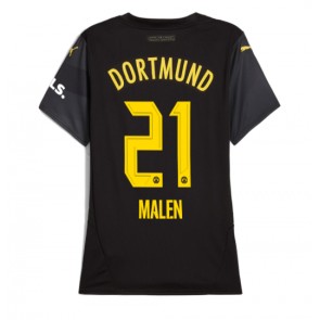 Billiga Borussia Dortmund Donyell Malen #21 Bortatröja Dam 2024-25 Kortärmad